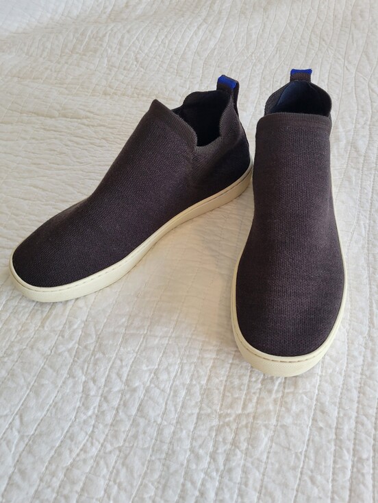Rothy's Shoes - Rothys Slip-On Merino Wool Chelsea Boot in Dark Brown with Cream Sole